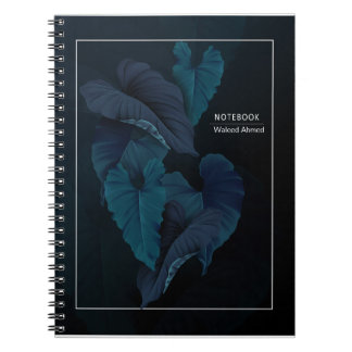 Deep Blue Botanical Dreams Spiral Notebook Anteckningsbok