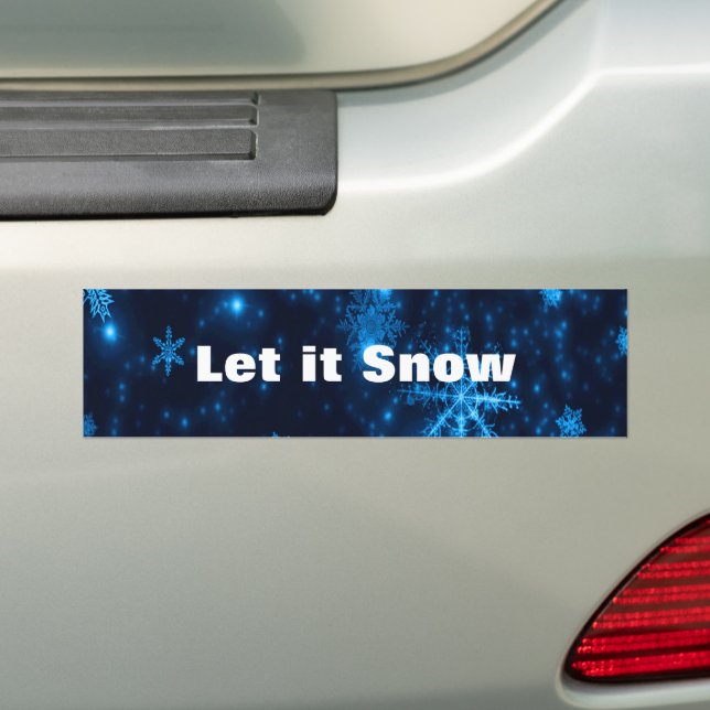 Deep Blue & Bright Snöflingor Bumper Sticker Bildekal (På Bil)