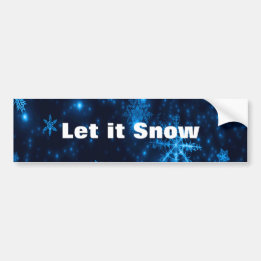Deep Blue & Bright Snöflingor Bumper Sticker Bildekal