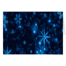 Deep Blue & Bright Snöflingor Greeting Card Hälsningskort