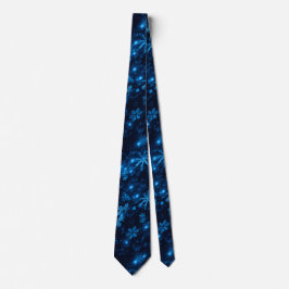 Deep Blue & Bright Snöflingor Necktie Slips