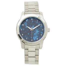 Deep Blue & Bright Snöflingor Unisex eWatch Watch  Armbandsur