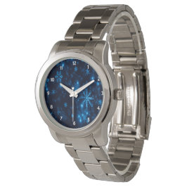 Deep Blue & Bright Snöflingor Unisex eWatch Watch  Armbandsur