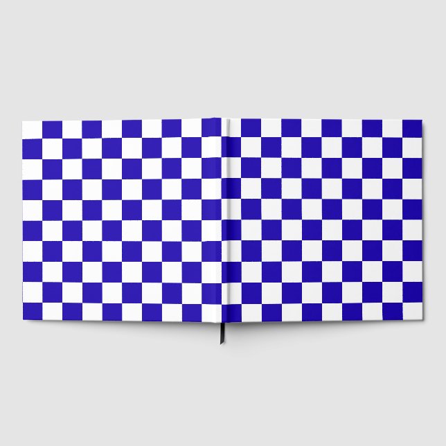 Deep blue checkered  gästböcker (Full)