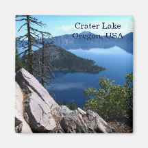 Deep Blue Crater Sjö Oregon USA Travel Magnet