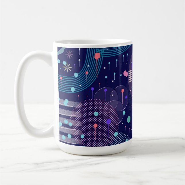 Deep Blue Dreams Abstract Art Kaffemugg (Vänster)