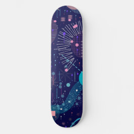 Deep Blue Dreams Abstract Art Mini Skateboard Bräda 18,5 Cm