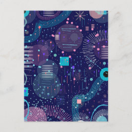 Deep Blue Dreams Abstract Art Vykort