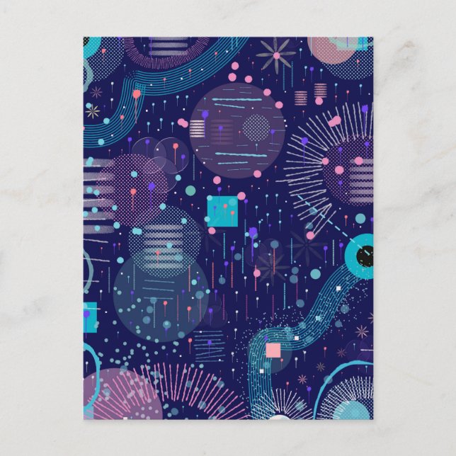 Deep Blue Dreams Abstract Art Vykort (Framsida)