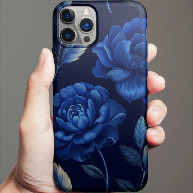 Deep Blue Flower Sea Personlig Telefon Case (Deep Blue Flower Sea Personalized iPhone Case)