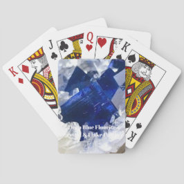 Deep Blue Fluorite Crystal & Flake Calcite Casinokort