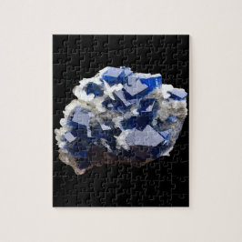 Deep Blue Fluorite Crystal & Flake Calcite Pussel