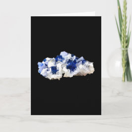 Deep Blue Fluorite Crystal & FlakeCalcite Add Text Kort