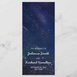 Deep Blue Galaxy Bröllop Ceremony-programmet Program