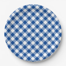 Deep Blue Gingham Landsbyggsbröllop
