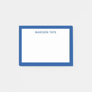 Deep Blue Gräns Modern Monogram-Professionell Post-it Block