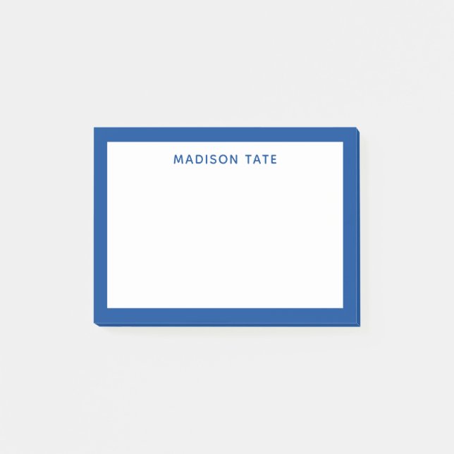 Deep Blue Gräns Modern Monogram-Professionell Post-it Block (Framsida)