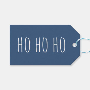 Deep Blue HO HO HO jul   Marinblå jul Santa Presentetikett