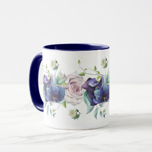 Deep Blue Hydrangea och Ro Mugg