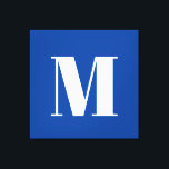Deep Blue Initial Brev Monogram Modern Snyggt Canvastryck<br><div class="desc">Vill du äga en produkt med initialer i ditt namn? Det är mycket enkelt,  estetiskt och attraktivt.</div>