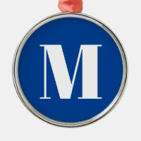 Deep Blue Initial Brev Monogram Modern Snyggt