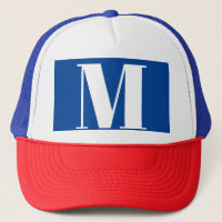 Deep Blue Initial Brev Monogram Modern Snyggt