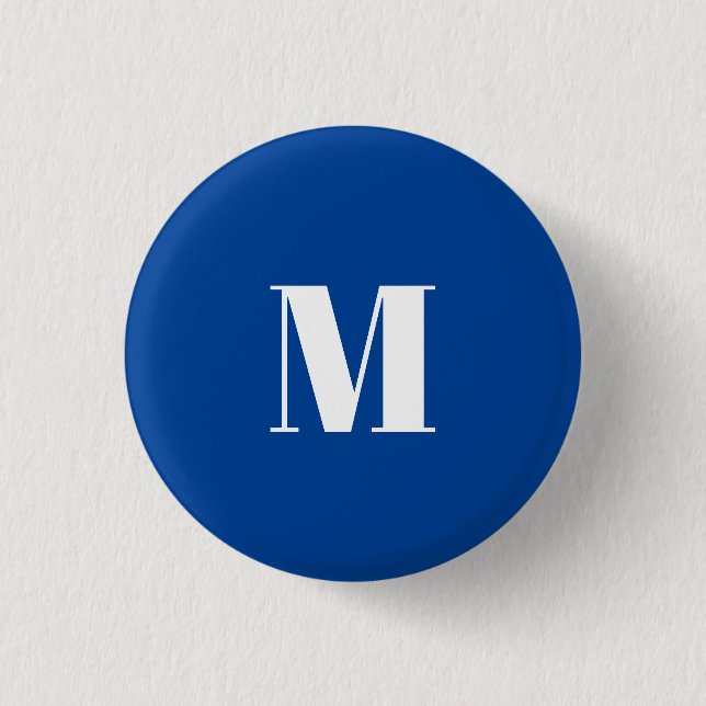 Deep Blue Initial Brev Monogram Modern Snyggt Knapp (Framsida)