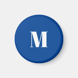 Deep Blue Initial Brev Monogram Modern Snyggt Magnet