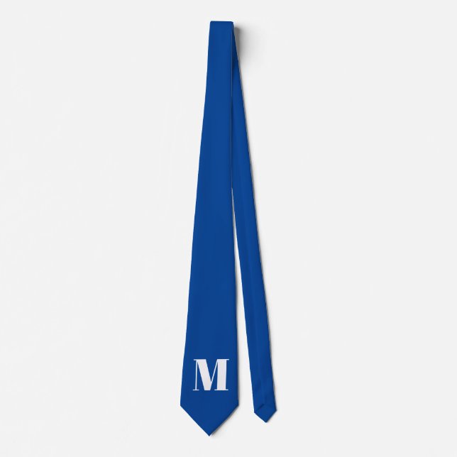Deep Blue Initial Brev Monogram Modern Snyggt Slips (Framsida)