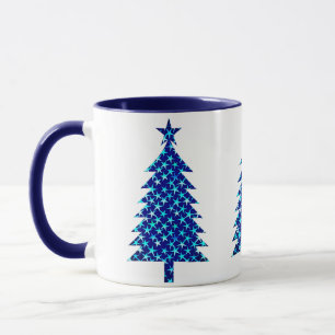 Deep Blue Julgran med stjärnor Mugg