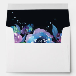 Deep Blue Lila Moody Twilight Blommigt Bröllop