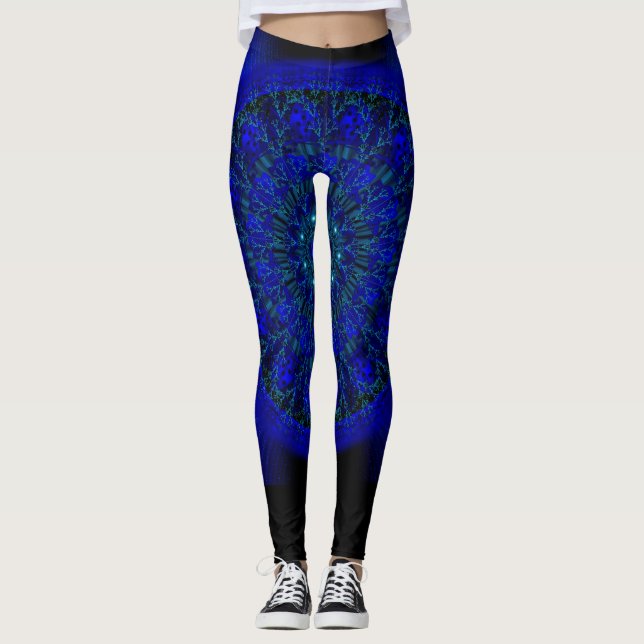 Deep Blue mandala leggings (Framsida)