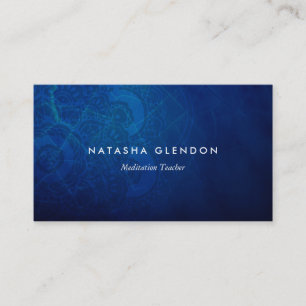 Deep Blue Mandala Zen Affärskort Visitkort