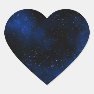 Deep Blue Milky Way Stars Galaxy Solar System Hjärtformat Klistermärke