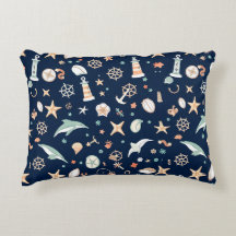 Deep Blue Nautical Dekorativ kudde