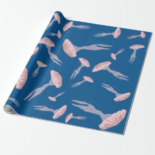 Deep Blue Ocean Jellyfish Mönster Presentpapper