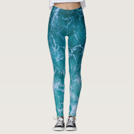 Deep Blue Ocean Vågar Leggings