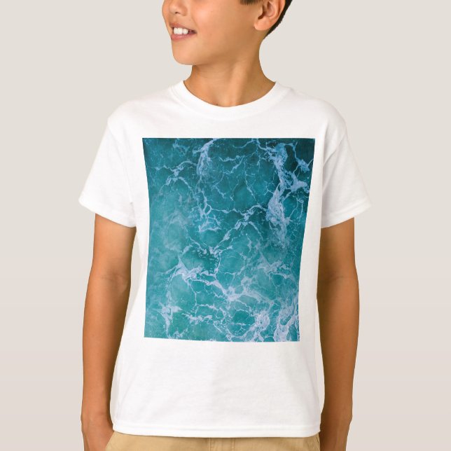 Deep Blue Ocean Vågar T Shirt (Framsida)