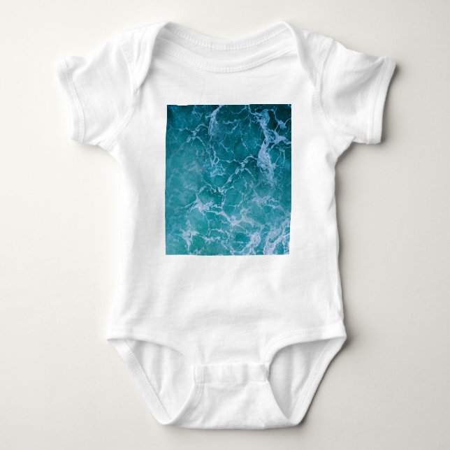 Deep Blue Ocean Vågar T Shirt (Framsida)