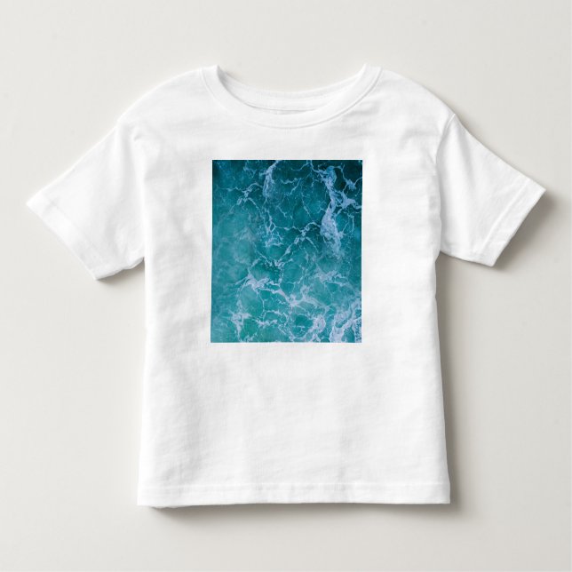 Deep Blue Ocean Vågar T Shirt (Framsida)