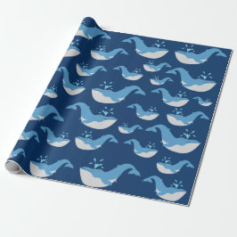 Deep Blue Ocean Whale Mönster Presentpapper