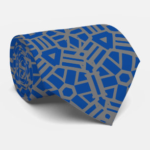 Deep Blue och Silver Unique Mönster Slips