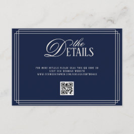 Deep Blue Old Money Wedding Details  Tilläggskort