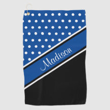 Deep Blue Polka Dot Black diagonal skript Namn