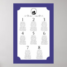 Deep Blue Regency Seating Chart Poster 3 of 3