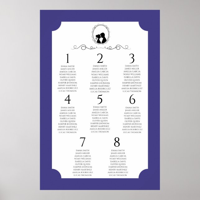 Deep Blue Regency Seating Chart Poster 3 of 3 (Framsidan)