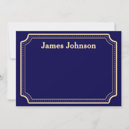 Deep blue Retro Bold Serif Desk Name Plate Anteckningskort