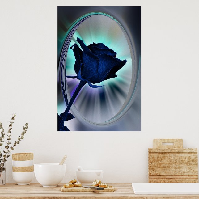 Deep blue rose poster (Kök)
