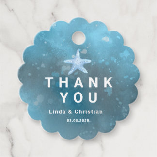 Deep Blue Sea Summer Wedding  Gåvor Etiketter