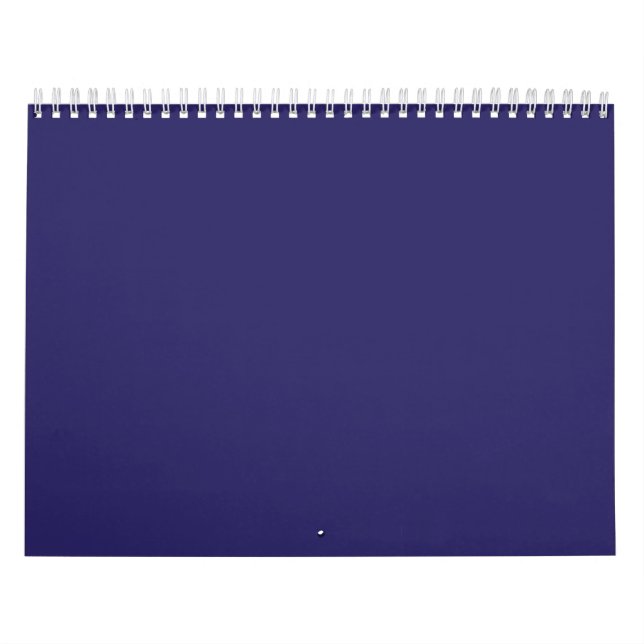 Deep Blue Solid Background | Classic Modern Design Kalender (Omslag)